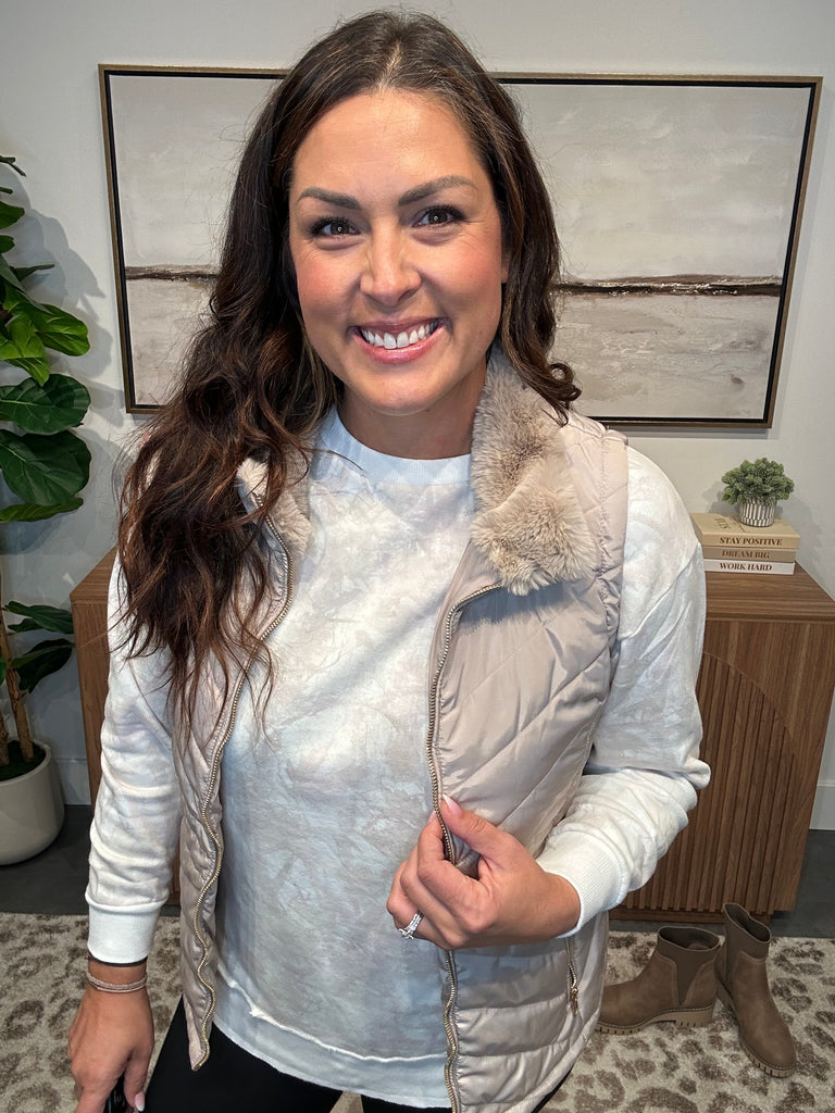 On-the-Go Zip Vest (S-3XL)-120 Sleeveless-White Birch-Hello Friends Boutique-Woman's Fashion Boutique Located in Traverse City, MI