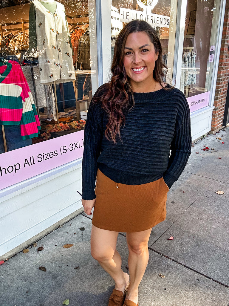 Cozy Cove Off-Shoulder Pullover (S/M-M/L)-110 Long Sleeve-COZY CO-Hello Friends Boutique-Woman's Fashion Boutique Located in Traverse City, MI