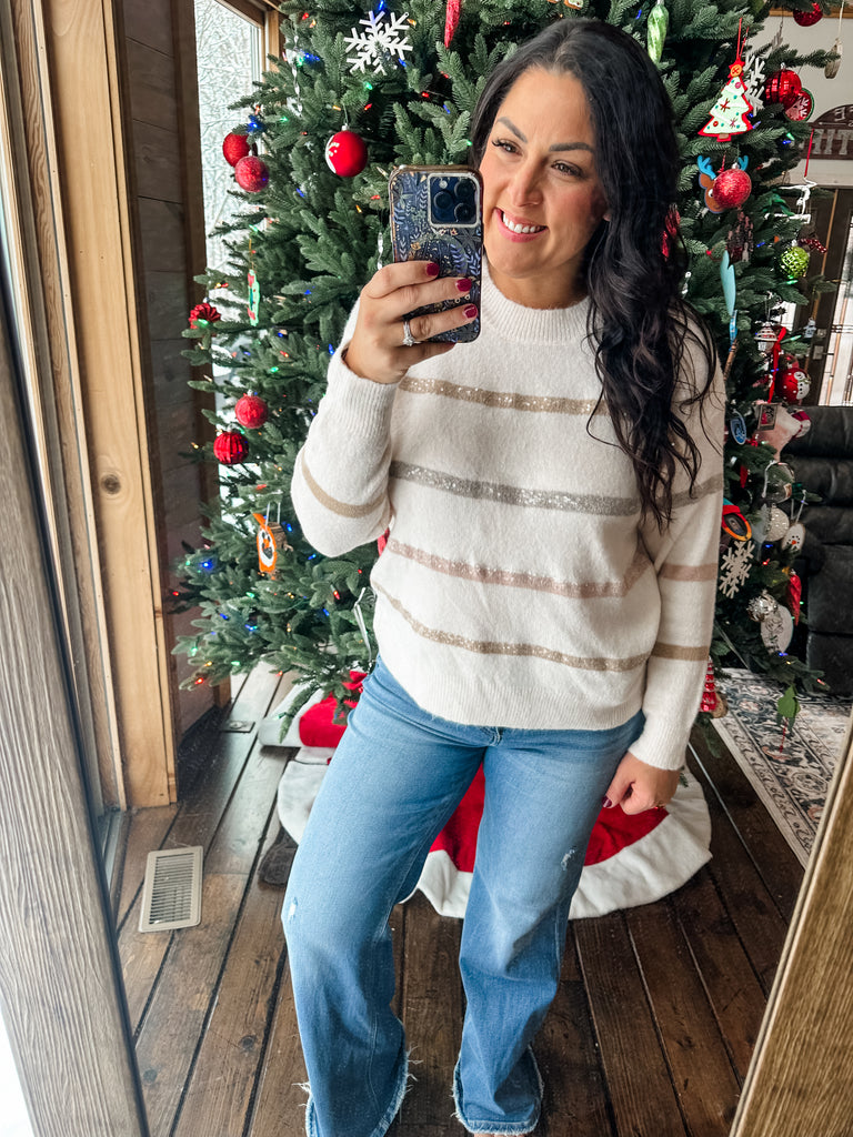 Tinsel And Tidings Sweater (S-XL)-110 Long Sleeve-Staccato-Hello Friends Boutique-Woman's Fashion Boutique Located in Traverse City, MI