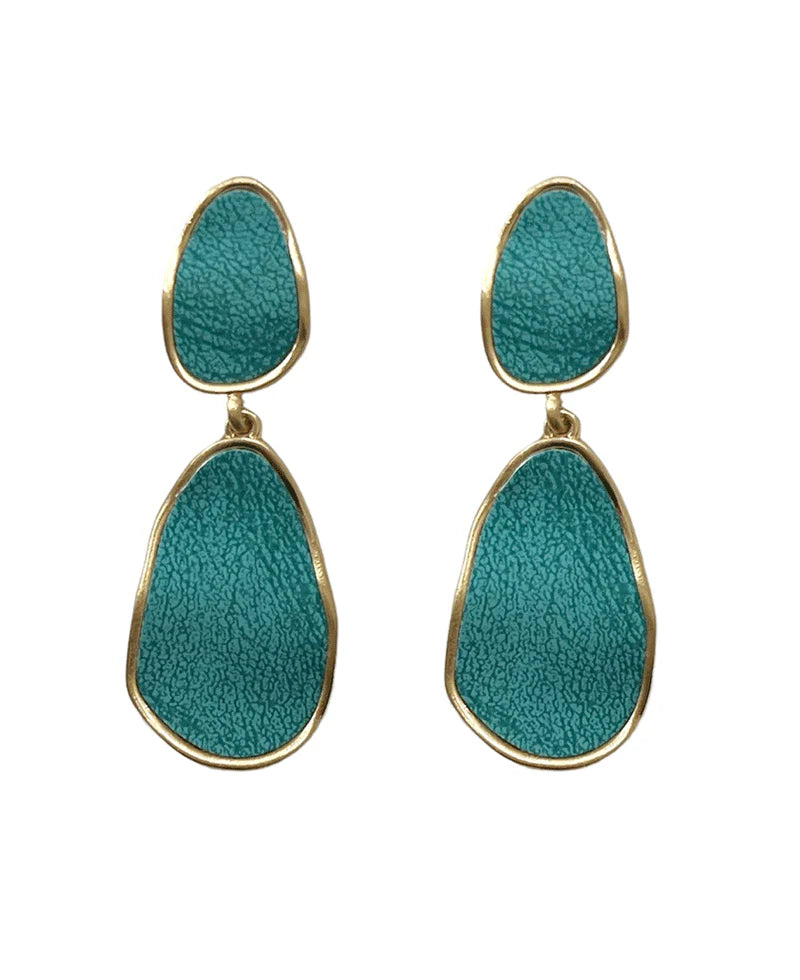 Two Drop Post Earrings in Turquoise-240 Jewelry-ChicNCool-Hello Friends Boutique-Woman's Fashion Boutique Located in Traverse City, MI