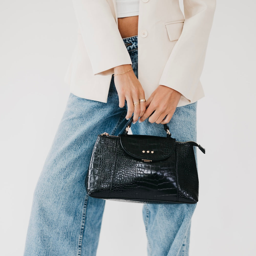 Elena Croc Embossed Crossbody-Crossbody Bag-Pretty Simple