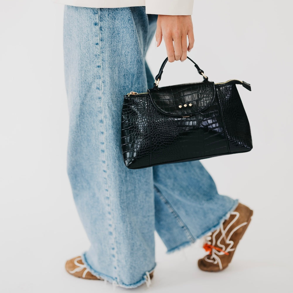 Elena Croc Embossed Crossbody-Crossbody Bag-Pretty Simple