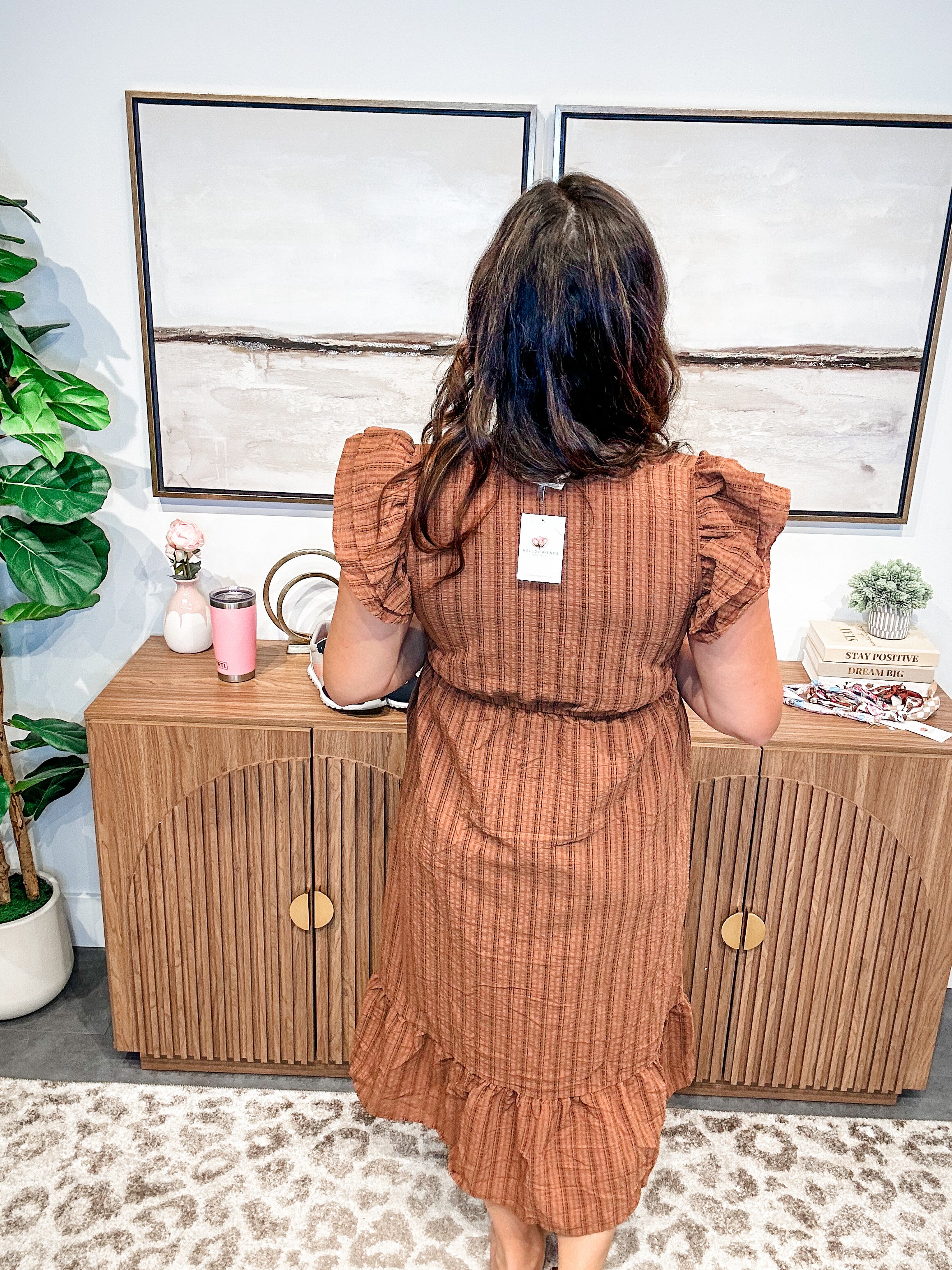 Autumn Grace Ruffle Midi Dress (S-L)-180 Dresses-Fantastic Fawn-Hello Friends Boutique-Woman's Fashion Boutique Located in Traverse City, MI