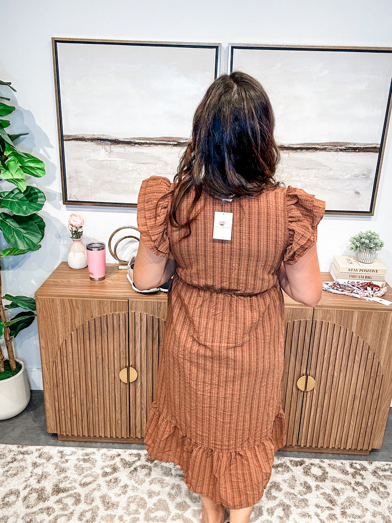 Autumn Grace Ruffle Midi Dress (S-L)-180 Dresses-Fantastic Fawn-Hello Friends Boutique-Woman's Fashion Boutique Located in Traverse City, MI