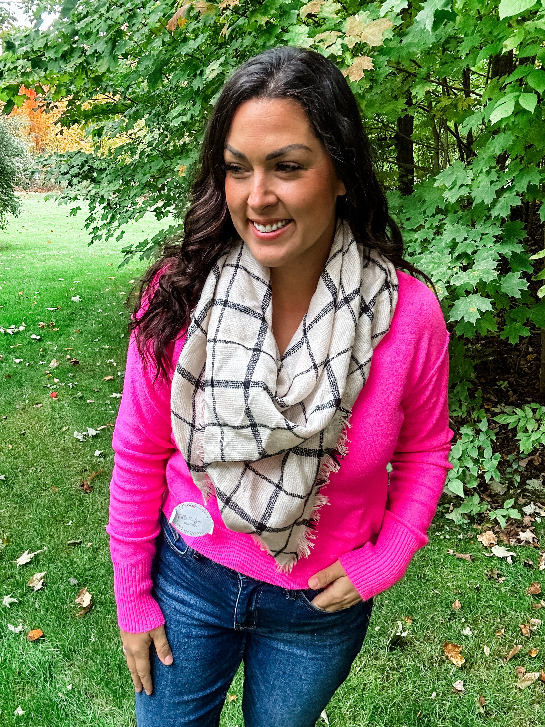 Black and Cream Scarf-280 Other Accessories-hello-friends-boutique-Hello Friends Boutique-Woman's Fashion Boutique Located in Traverse City, MI