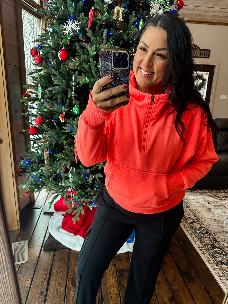 Fall Easy Does It Pullover in Coral (S/M-3XL)-140 Sweaters-Blakeley-Hello Friends Boutique-Woman's Fashion Boutique Located in Traverse City, MI