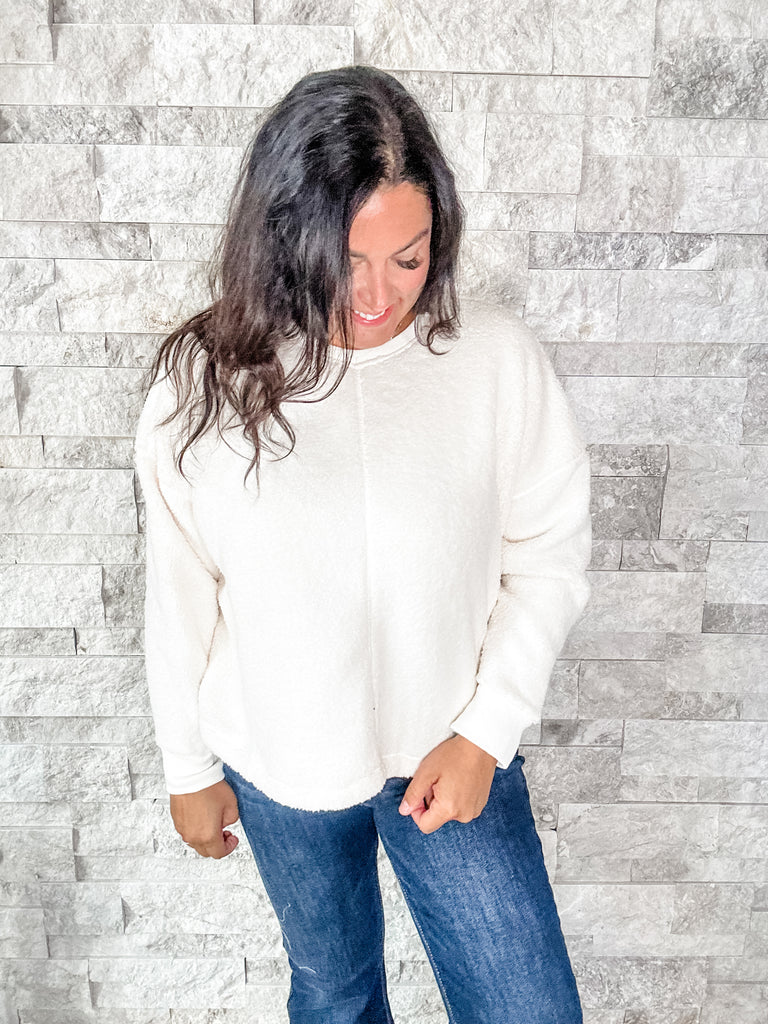 Oversized Off White Pullover (S-3XL)-110 Long Sleeve-Sew In Love-Hello Friends Boutique-Woman's Fashion Boutique Located in Traverse City, MI