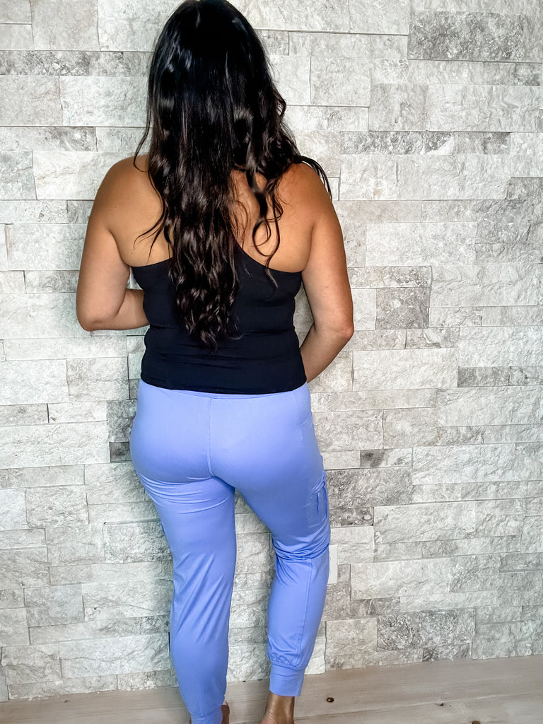 Go The Extra Mile Joggers in Blue Hyacinth (S-3XL)-210 Leggings/Joggers-Rae Mode-Hello Friends Boutique-Woman's Fashion Boutique Located in Traverse City, MI