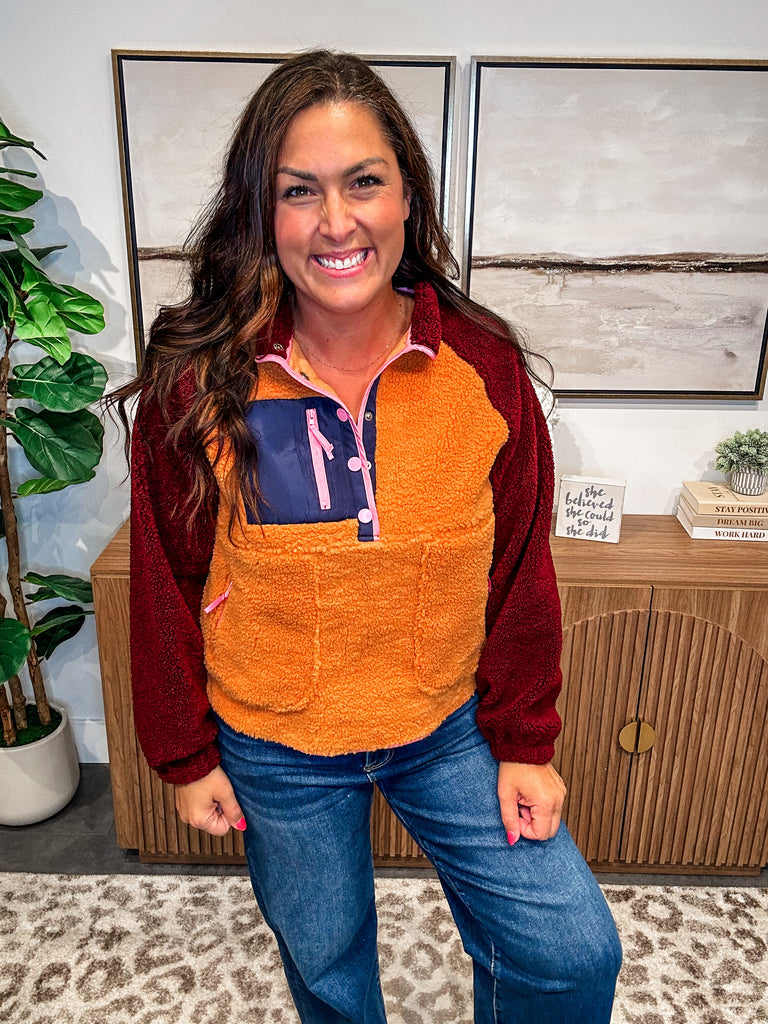 Weekend Wanderer Pullover in Winery (S-XL)-140 Sweaters-LovLov-Hello Friends Boutique-Woman's Fashion Boutique Located in Traverse City, MI