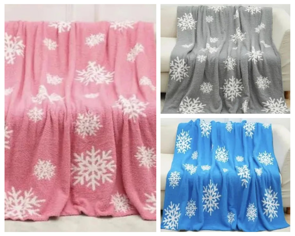 Reversible Snowflake Blanket-300 Treats/Gift-Butterfly Threads-Hello Friends Boutique-Woman's Fashion Boutique Located in Traverse City, MI