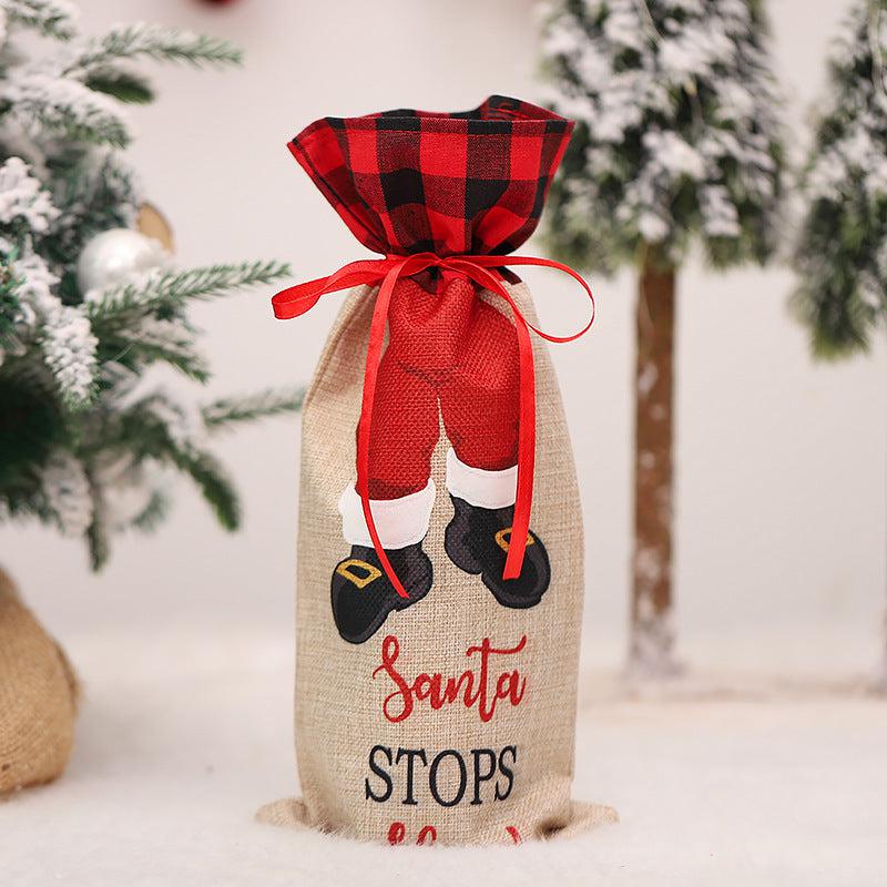 Santa Stops Here Wine Bottle Cover-300 Treats/Gift-JULIA ROSE-Hello Friends Boutique-Woman's Fashion Boutique Located in Traverse City, MI