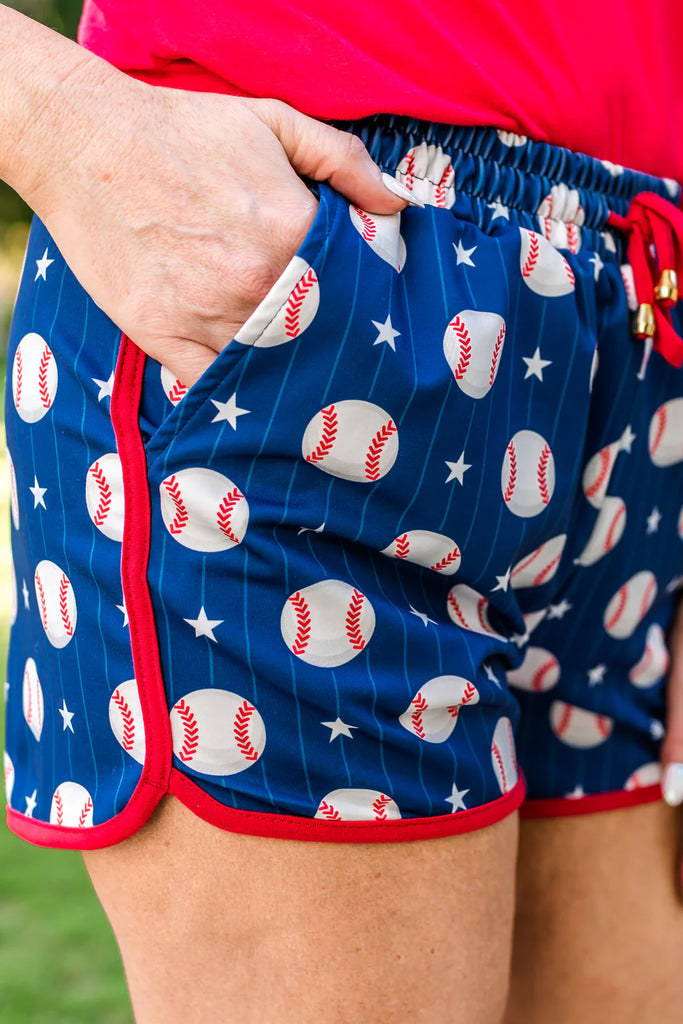 Out Of Your League Baseball Everyday Shorts (S-3XL)-220 Shorts/Skirts/Skorts-Jess Lea Wholesale-Hello Friends Boutique-Woman's Fashion Boutique Located in Traverse City, MI