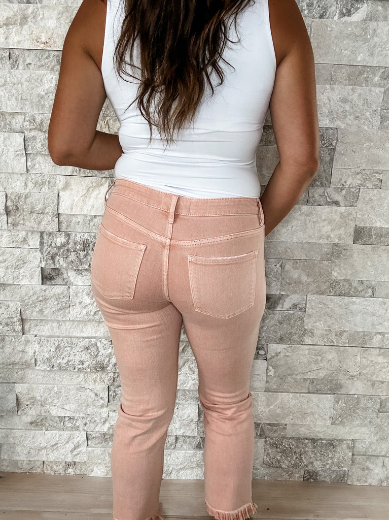 Bubble Gum Straight Jeans (24-32)-200 Denim-Vervet by Flying Monkey-Hello Friends Boutique-Woman's Fashion Boutique Located in Traverse City, MI