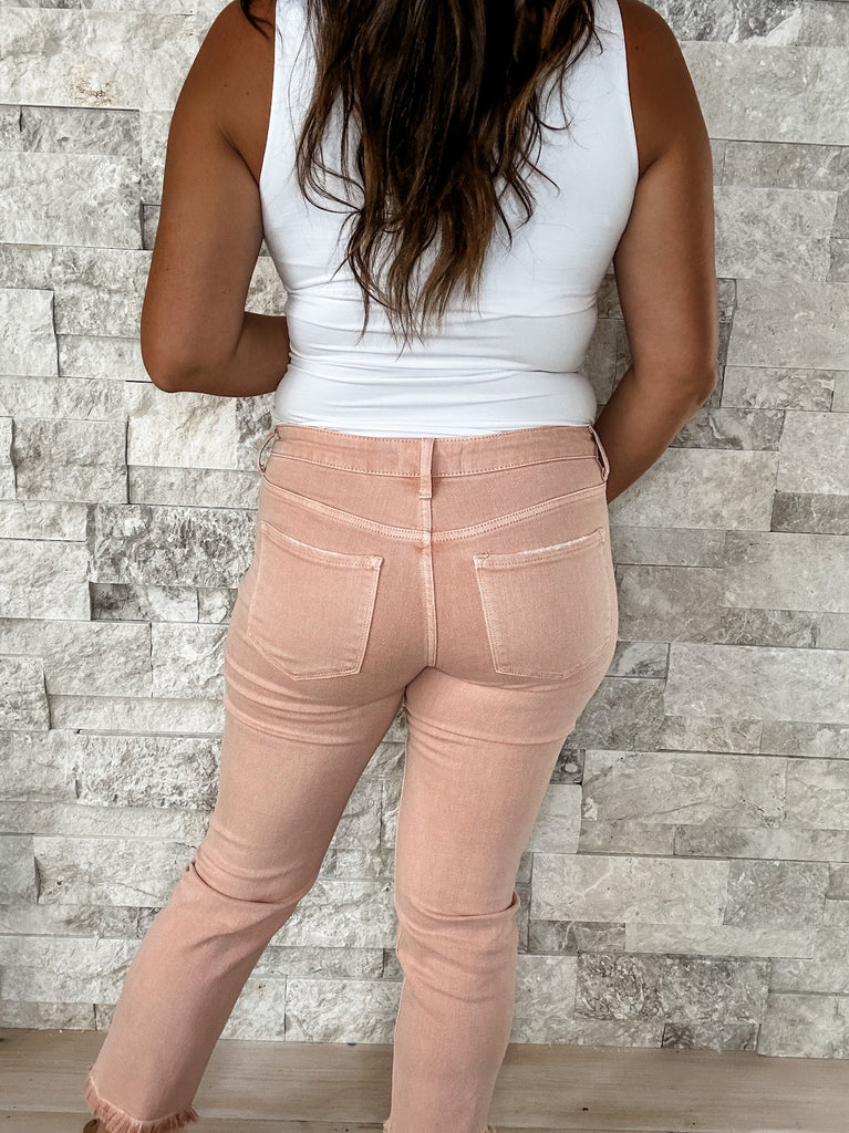 Bubble Gum Straight Jeans (24-32)-200 Denim-Vervet by Flying Monkey-Hello Friends Boutique-Woman's Fashion Boutique Located in Traverse City, MI