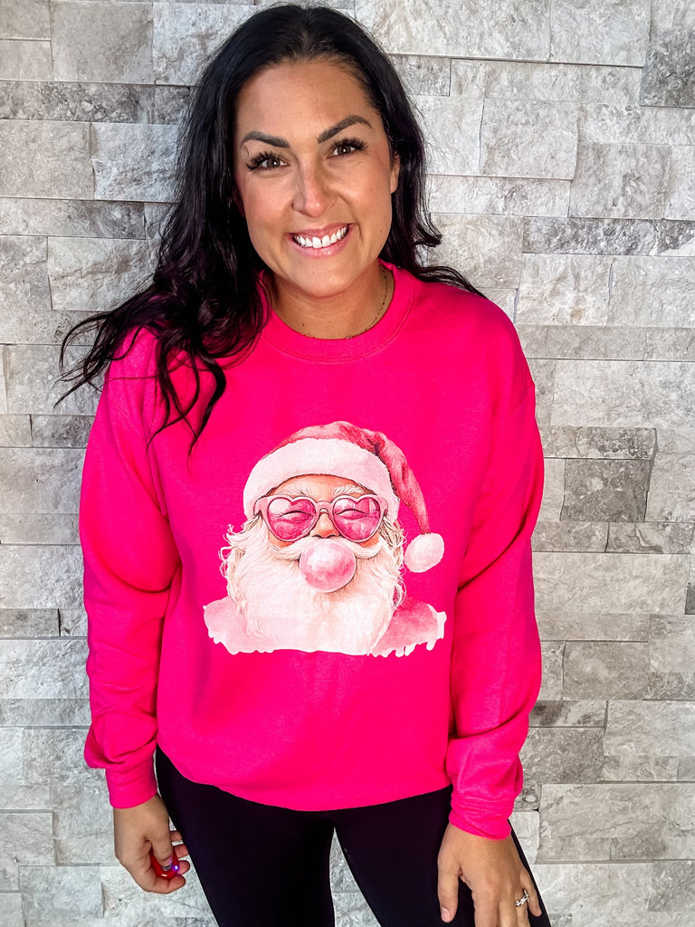 Bubble Gum Santa Sweatshirt (S-4XL)-500 History-Ink Attic Wholesale-Hello Friends Boutique-Woman's Fashion Boutique Located in Traverse City, MI