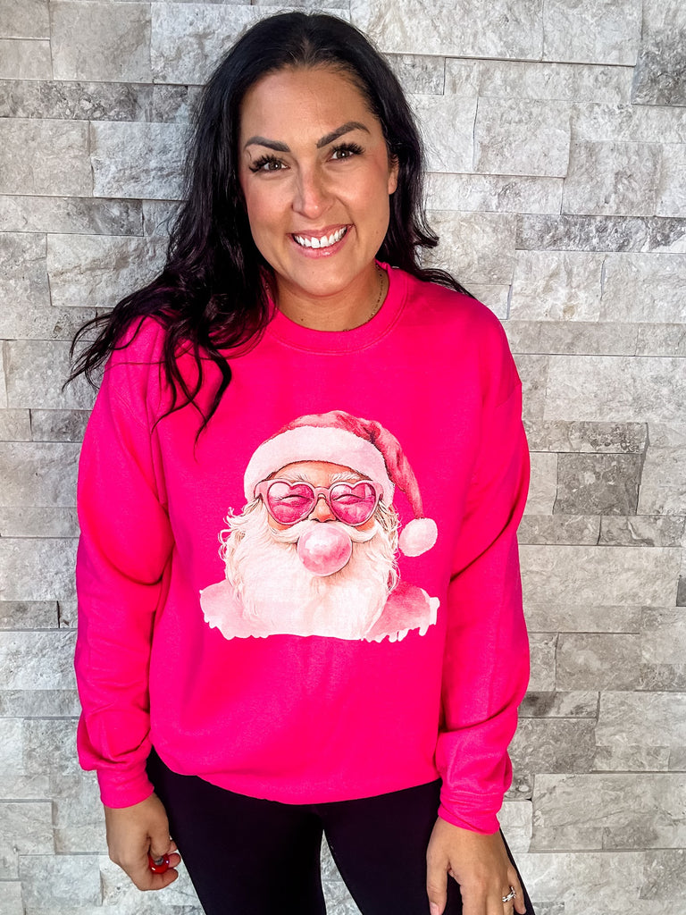 Bubble Gum Santa Sweatshirt (S-4XL)-500 History-Ink Attic Wholesale-Hello Friends Boutique-Woman's Fashion Boutique Located in Traverse City, MI