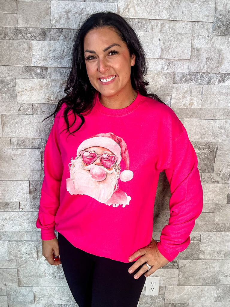 Bubble Gum Santa Sweatshirt (S-4XL)-500 History-Ink Attic Wholesale-Hello Friends Boutique-Woman's Fashion Boutique Located in Traverse City, MI