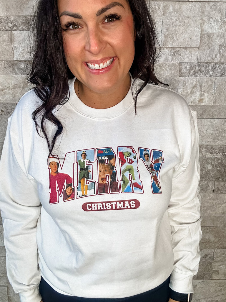 Merry Christmas Varsity Sweatshirt (S-4XL)-500 History-Ink Attic Wholesale-Hello Friends Boutique-Woman's Fashion Boutique Located in Traverse City, MI