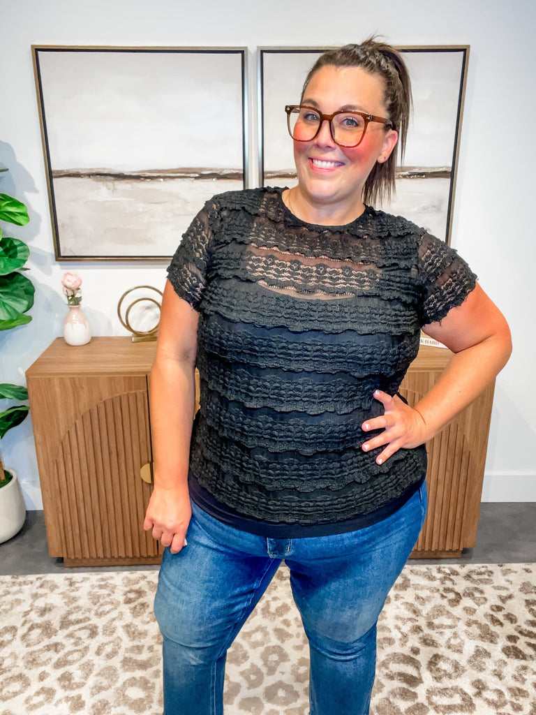All Decked Out Top (S/M-2XL)-100 Short Sleeve-Blakeley-Hello Friends Boutique-Woman's Fashion Boutique Located in Traverse City, MI
