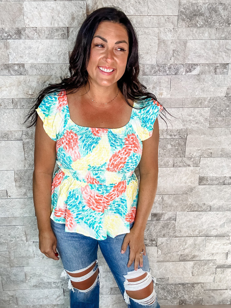 Bring The Sunshine Blouse (S-3XL)-100 Short Sleeve-Andree By Unit-Hello Friends Boutique-Woman's Fashion Boutique Located in Traverse City, MI