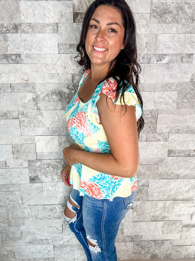 Bring The Sunshine Blouse (S-3XL)-100 Short Sleeve-Andree By Unit-Hello Friends Boutique-Woman's Fashion Boutique Located in Traverse City, MI