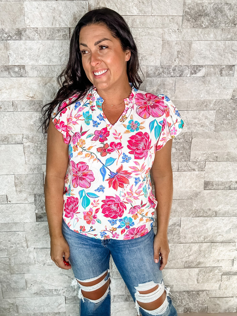 Take Me Home Blouse (S-3XL)-100 Short Sleeve-HAPTICS-Hello Friends Boutique-Woman's Fashion Boutique Located in Traverse City, MI