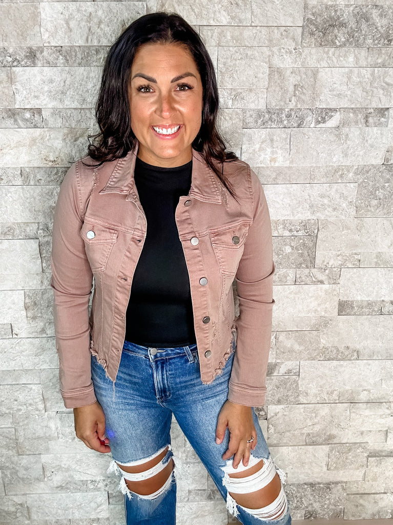 After Glow Jacket in Mauve (S-3XL)-170 Jackets-RISEN-Hello Friends Boutique-Woman's Fashion Boutique Located in Traverse City, MI