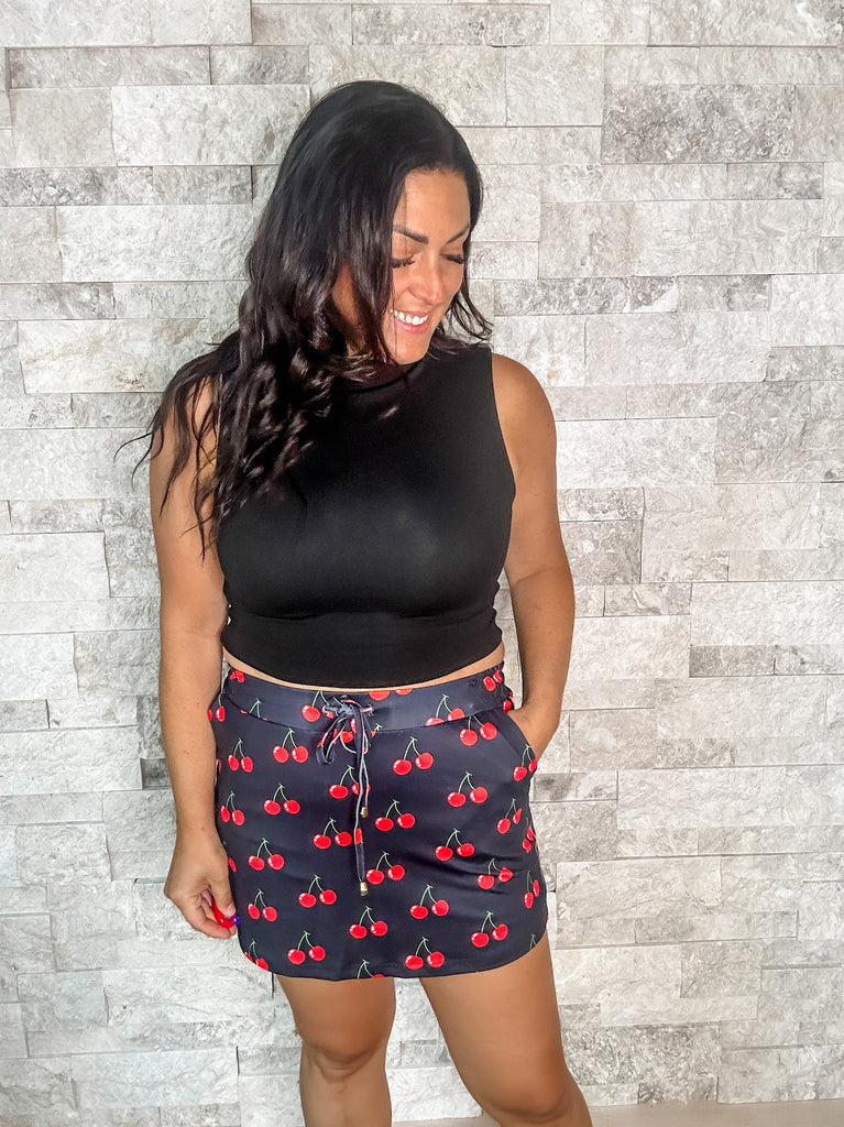 Cherry On Top Skort (S-3XL)-220 Shorts/Skirts/Skorts-Jess Lea Wholesale-Hello Friends Boutique-Woman's Fashion Boutique Located in Traverse City, MI