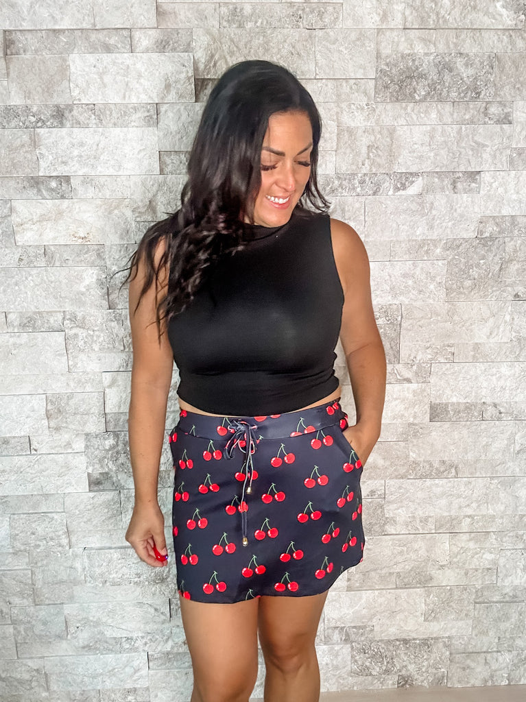 Cherry On Top Skort (S-3XL)-220 Shorts/Skirts/Skorts-Jess Lea Wholesale-Hello Friends Boutique-Woman's Fashion Boutique Located in Traverse City, MI