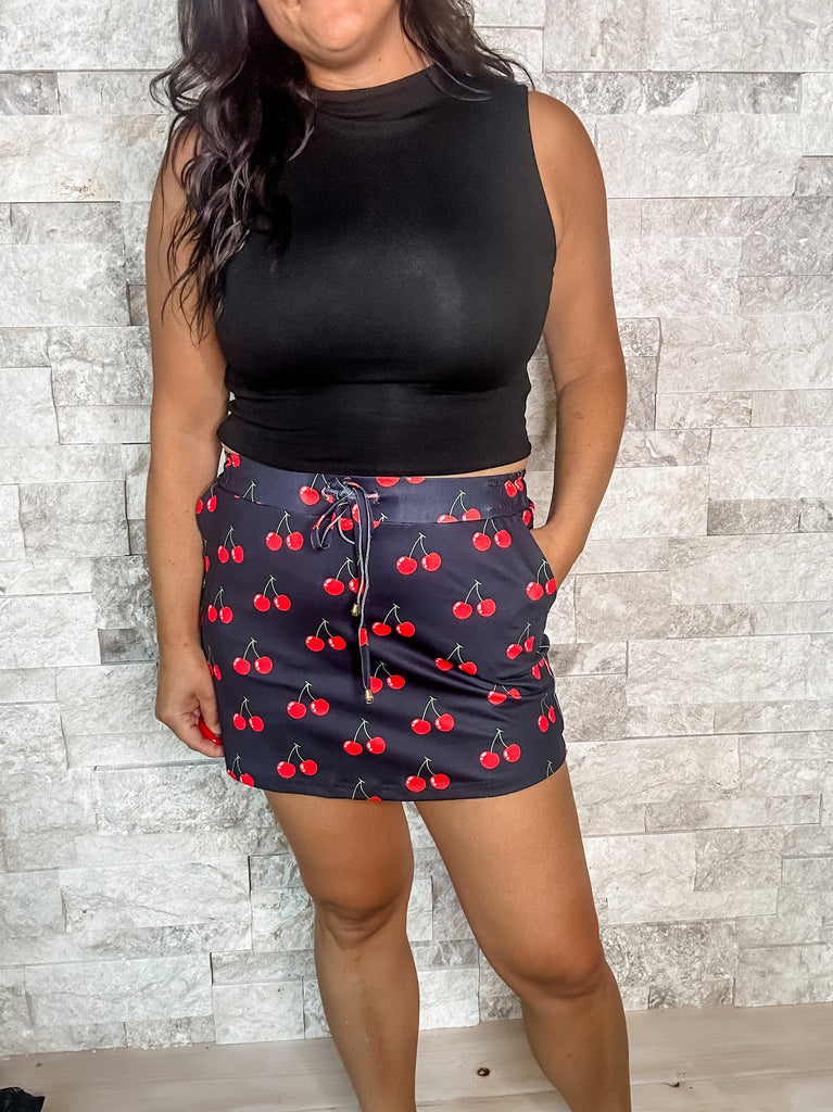 Cherry On Top Skort (S-3XL)-220 Shorts/Skirts/Skorts-Jess Lea Wholesale-Hello Friends Boutique-Woman's Fashion Boutique Located in Traverse City, MI