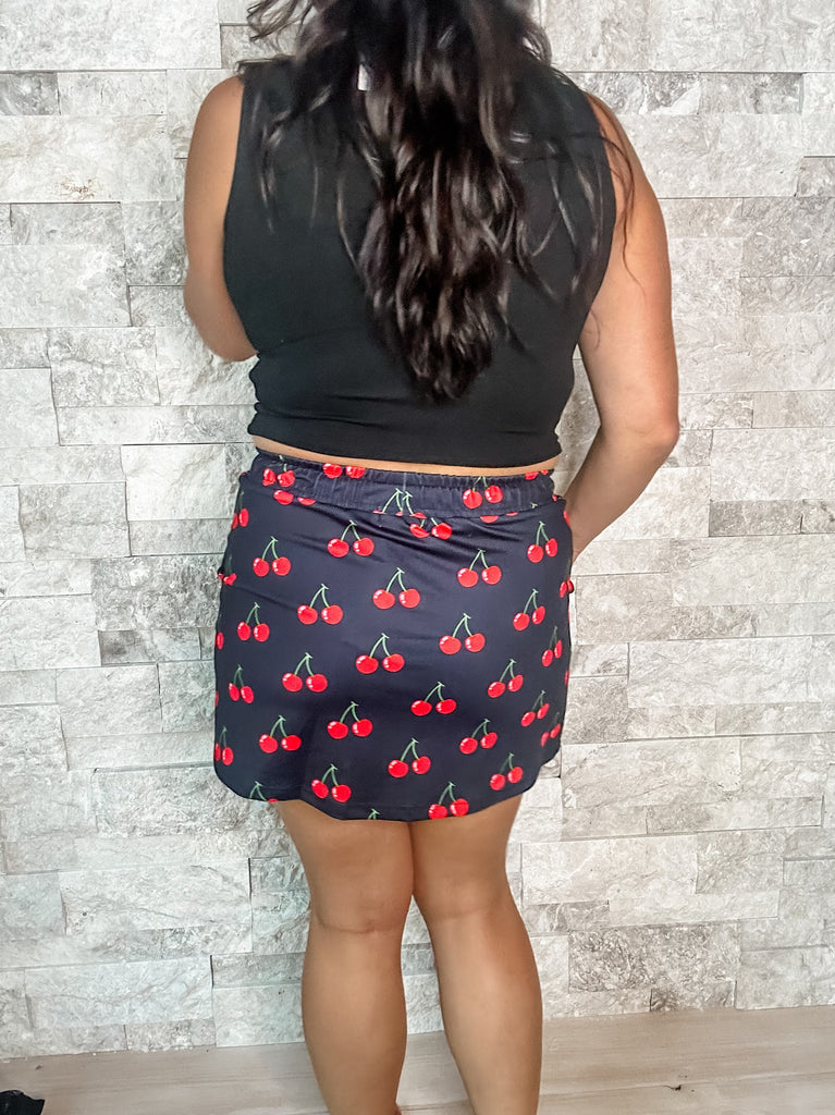 Cherry On Top Skort (S-3XL)-220 Shorts/Skirts/Skorts-Jess Lea Wholesale-Hello Friends Boutique-Woman's Fashion Boutique Located in Traverse City, MI