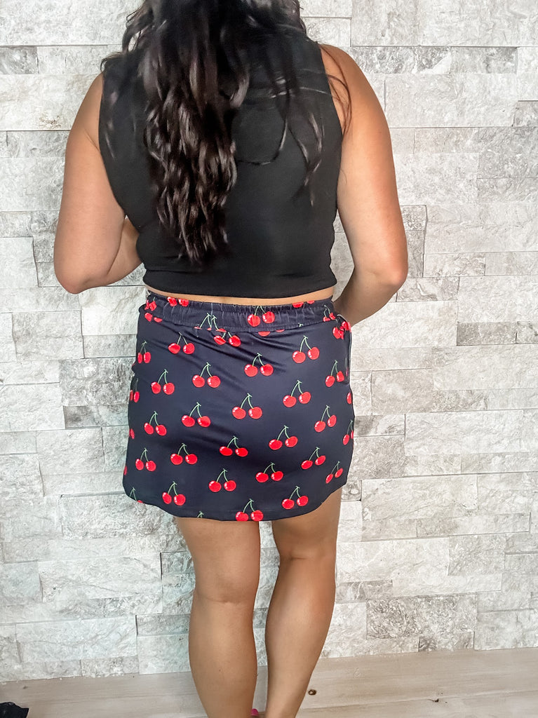 Cherry On Top Skort (S-3XL)-220 Shorts/Skirts/Skorts-Jess Lea Wholesale-Hello Friends Boutique-Woman's Fashion Boutique Located in Traverse City, MI