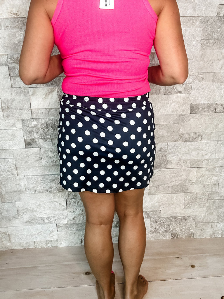 Play It Up Polka Dot Skort (S-2XL)-220 Shorts/Skirts/Skorts-Jess Lea Wholesale-Hello Friends Boutique-Woman's Fashion Boutique Located in Traverse City, MI