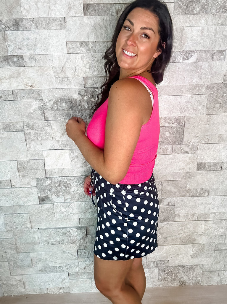 Play It Up Polka Dot Skort (S-2XL)-220 Shorts/Skirts/Skorts-Jess Lea Wholesale-Hello Friends Boutique-Woman's Fashion Boutique Located in Traverse City, MI