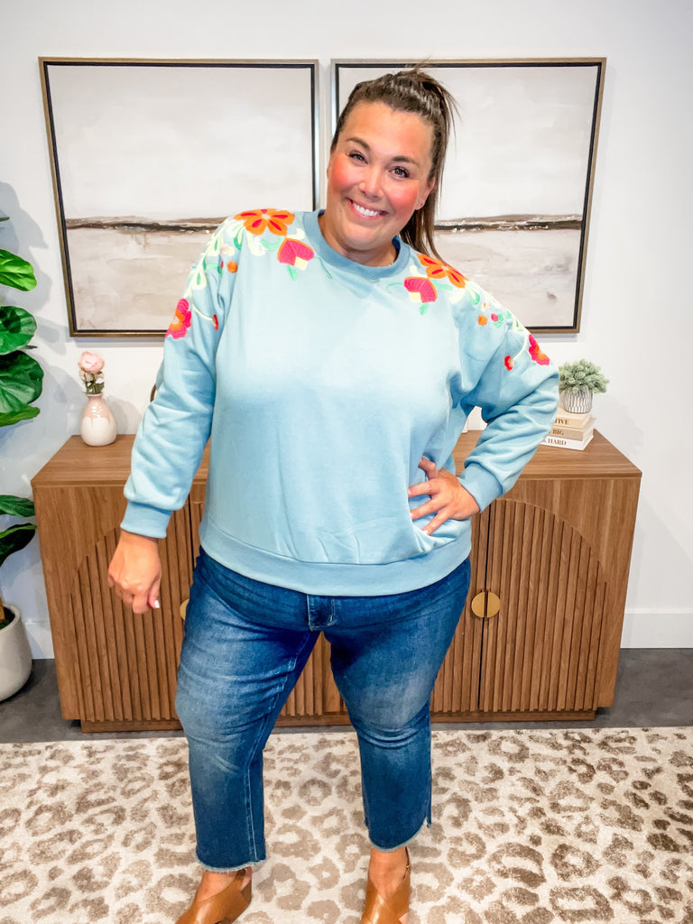 Wildflower Whimsy Pullover (S-L)-100 Short Sleeve-Sew In Love-Hello Friends Boutique-Woman's Fashion Boutique Located in Traverse City, MI
