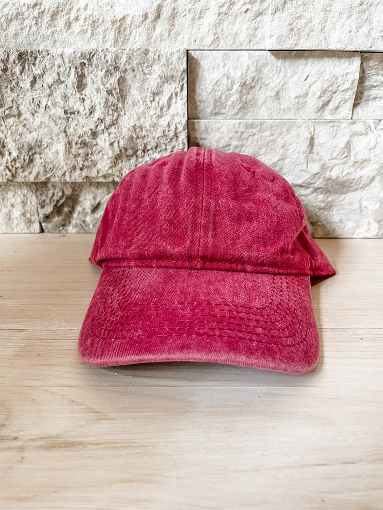 The Baseball Cap in Burgundy-280 Other Accessories-MYS Wholesale Inc - faire-Hello Friends Boutique-Woman's Fashion Boutique Located in Traverse City, MI
