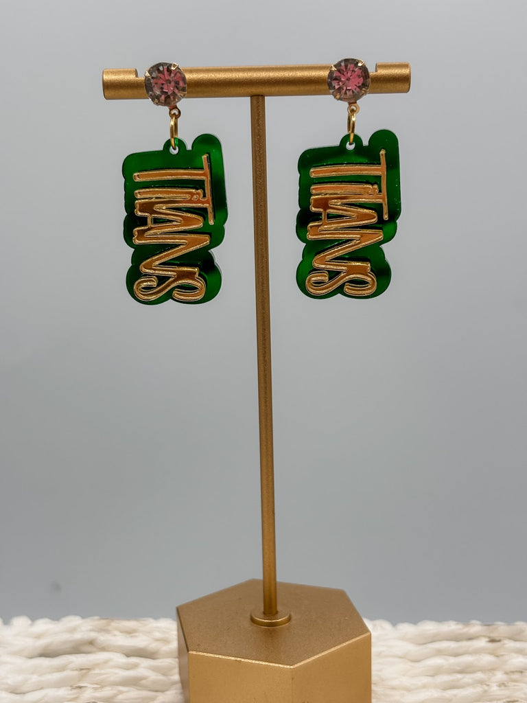 Titans Double Play Game Day Earrings-240 Jewelry-TLD Designs-Hello Friends Boutique-Woman's Fashion Boutique Located in Traverse City, MI