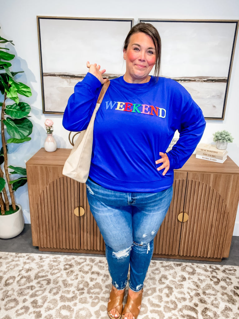 Fast Forward Weekend Top (S-3XL)-130 Graphic Tees-Merigold Kiss-Hello Friends Boutique-Woman's Fashion Boutique Located in Traverse City, MI