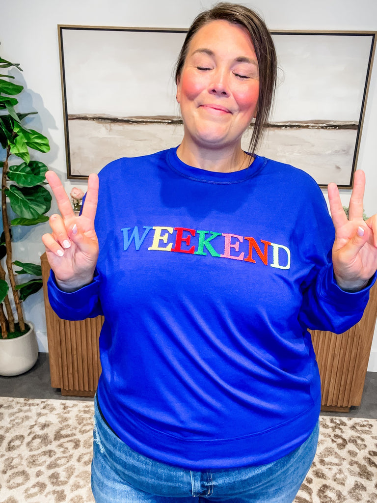 Fast Forward Weekend Top (S-3XL)-130 Graphic Tees-Merigold Kiss-Hello Friends Boutique-Woman's Fashion Boutique Located in Traverse City, MI