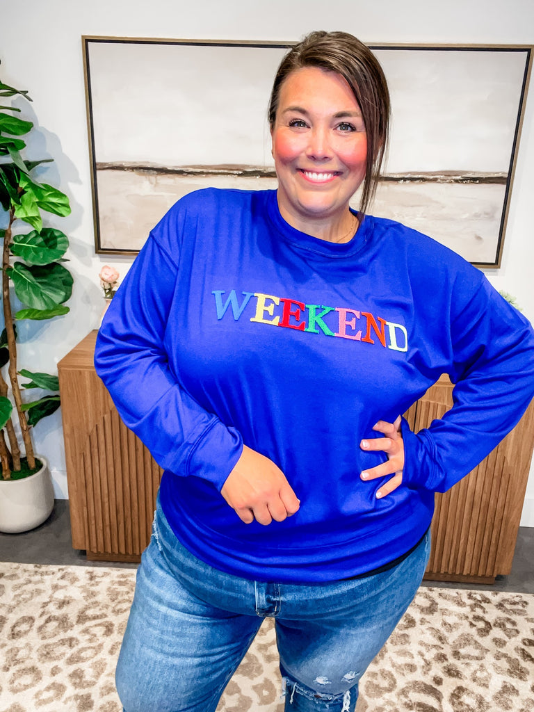 Fast Forward Weekend Top (S-3XL)-130 Graphic Tees-Merigold Kiss-Hello Friends Boutique-Woman's Fashion Boutique Located in Traverse City, MI