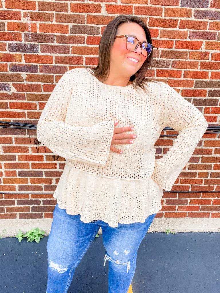 Sugarcloud Peplum Knit Top (S-3XL)-110 Long Sleeve-Sew In Love-Hello Friends Boutique-Woman's Fashion Boutique Located in Traverse City, MI