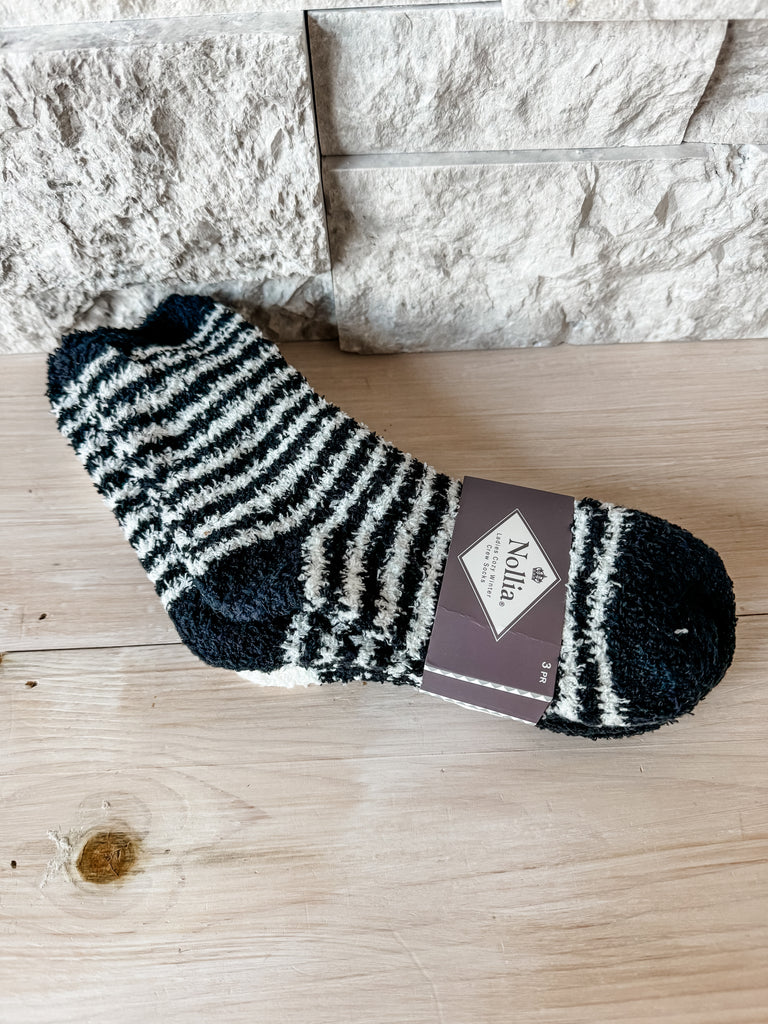 Fuzzy Everyday Socks - 3 pack in Black (OS)-300 Treats/Gift-faire - Selini New York-Hello Friends Boutique-Woman's Fashion Boutique Located in Traverse City, MI