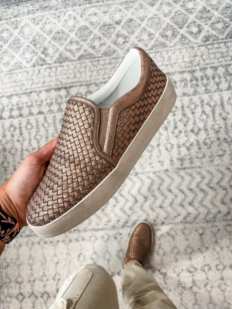 I'm Weaving Slip On Sneakers in Bronze (7-11)-250 Shoes-Corky's Footwear-Hello Friends Boutique-Woman's Fashion Boutique Located in Traverse City, MI