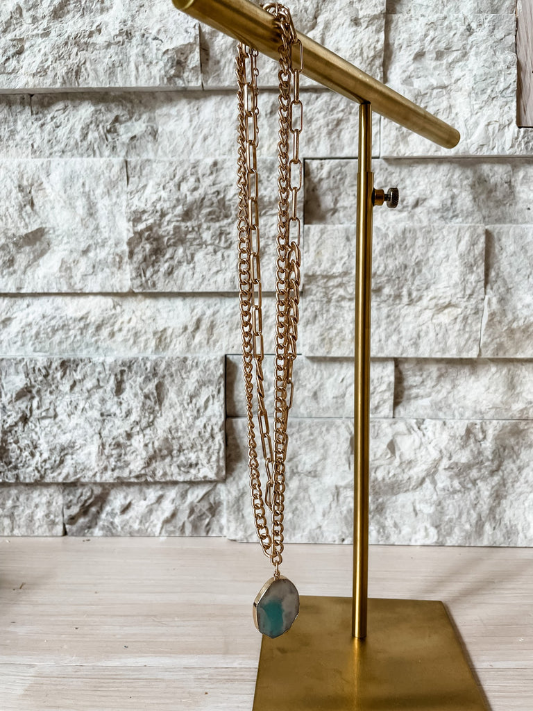 Specialty Stone Layered Necklace-240 Jewelry-Kenze Panne Jewelry-Hello Friends Boutique-Woman's Fashion Boutique Located in Traverse City, MI