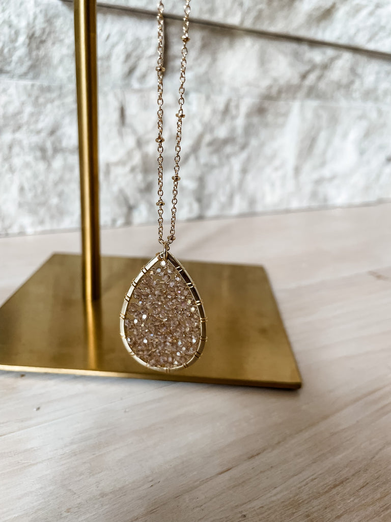 Sparkling Teardrop Statement Necklace-240 Jewelry-Kenze Panne Jewelry-Hello Friends Boutique-Woman's Fashion Boutique Located in Traverse City, MI