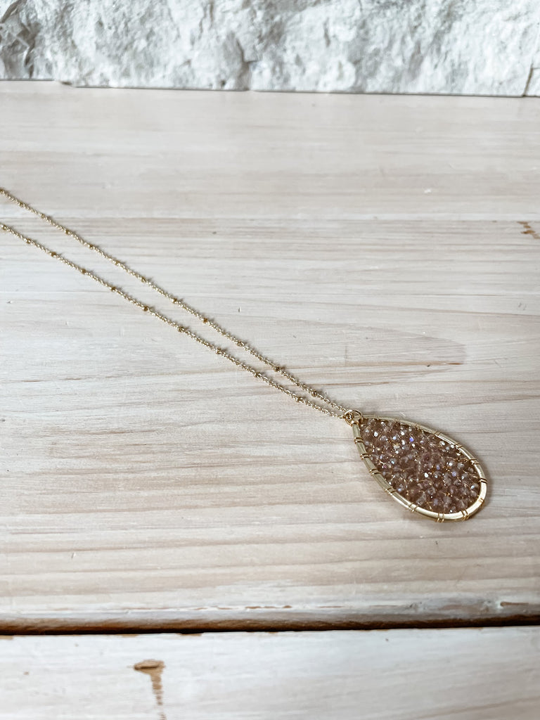Sparkling Teardrop Statement Necklace-240 Jewelry-Kenze Panne Jewelry-Hello Friends Boutique-Woman's Fashion Boutique Located in Traverse City, MI