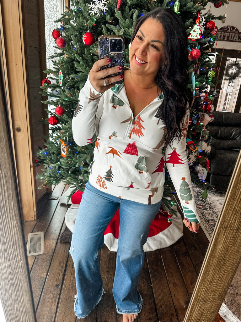 Happy Holidays Ampersand Sweatshirt (S-3XL)-150 Sweatshirts/Hoodies-AMPERSAND-Hello Friends Boutique-Woman's Fashion Boutique Located in Traverse City, MI