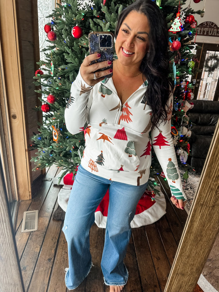 Happy Holidays Ampersand Sweatshirt (S-3XL)-150 Sweatshirts/Hoodies-AMPERSAND-Hello Friends Boutique-Woman's Fashion Boutique Located in Traverse City, MI