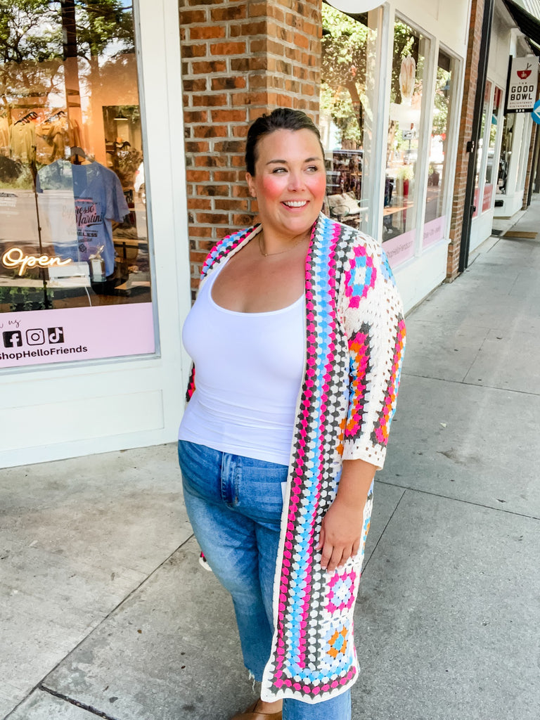 Summer Solstice Cardigan in Multi (S-L)-160 Cardigans/Kimonos-POL-Hello Friends Boutique-Woman's Fashion Boutique Located in Traverse City, MI