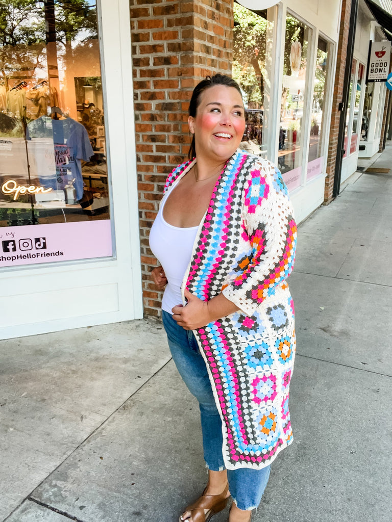 Summer Solstice Cardigan in Multi (S-L)-160 Cardigans/Kimonos-POL-Hello Friends Boutique-Woman's Fashion Boutique Located in Traverse City, MI